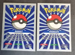 MANKEY X PRIMEAPE EVOLUTION LOT - POKEMON KANTO CREALASER RARE TCG CARDS - Image 2