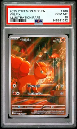 PSA 10 2025 POKEMON MEG EN-MEGA EVOLUTION ILLUSTRATION RARE #138 VULPIX - Image 1