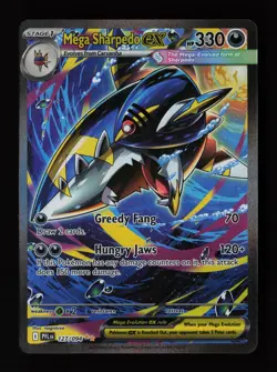 Mega Sharpedo ex 127/094 Holo ME02: Phantasmal Flames Pokemon Card - Image 1