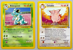 Pokemon Nidoqueen #23/64 & Clefable #17/64 - 1999 Unlimited Jungle - NM to Mint - Image 1