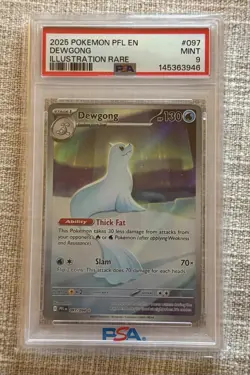 2025 POKEMON PFL EN-PHANTASMAL FLAMES ILLUSTRATION RARE #097 DEWGONG PSA 9 - Image 1