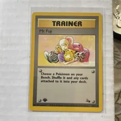 Pokemon Mr. Fuji 58/62 Fossil 1st Edition Uncommon Trainer Regular English Card - Image 1