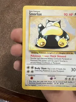 1999 Pokemon SNORLAX Jungle Set HIGHLIGTER INK ERROR Misprint Card 27/64 RARE - Image 4