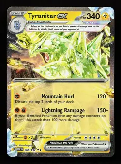 Tyranitar ex 066/197 Double Rare Obsidian Flames Pokemon Card - Image 1