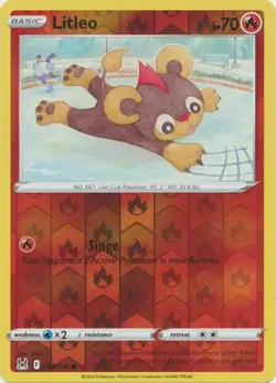 LITLEO 028/196 LOST ORIGIN POKEMON (REVERSE HOLO, NM) - Image 1
