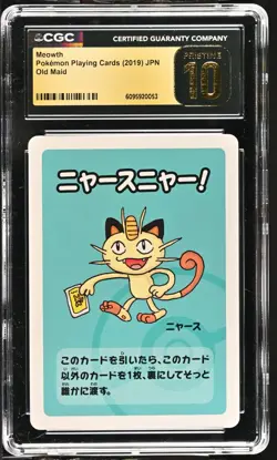 CGC Pristine 10 Meowth Old Maid 2019 Japanese Pokemon Card - Image 1