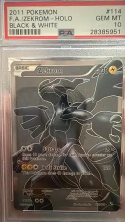 Pokemon Zekrom Black & White Grey Backround Full Art #114 PSA 10 Gem Mint - Image 1