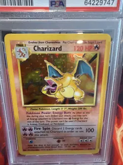 1999 Pokemon Base Set Unlimited #4 Charizard-Holo PSA 8 - Image 2