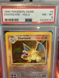 1999 Pokemon Base Set Unlimited #4 Charizard-Holo PSA 8 - Image 3