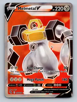 Melmetal V (Full Art) Holo Ultra Rare Pokemon GO 075/078 NM - Image 1