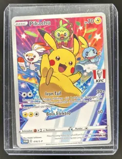 2021 Pokemon IDN S-P Pikachu Full Art KFC Chaki Kids Meal Promo #016/S-P - Image 1