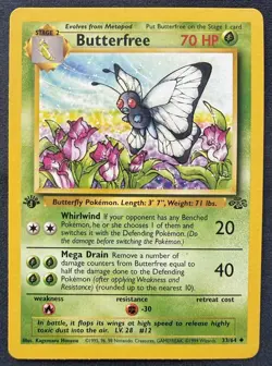 Pokemon TCG Base Set 33/64 First Edition Jungle Set Uncommon Vintage “d” stamp - Image 1