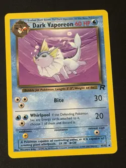 Dark Vaporeon 2000 Team Rocket 45/82 NM WOTC UnCommon - Image 1