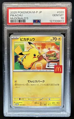 2025 Pokemon Mcdonald's Promo JP Pikachu #020/M-P PSA 10 GEM MINT - Image 1