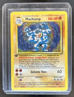 1999 Pokemon 1st Edition Machamp Holo #8/102 - Image 1