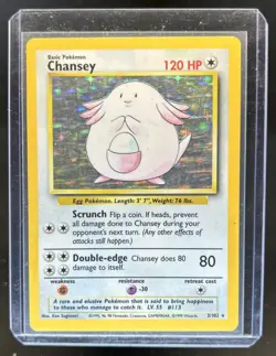 1999 Pokemon Unlimited Chansey Rare Holo #3/102 - Image 1