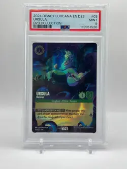 2024 Disney Lorcana D23 Collection Ursula Deceiver Foil #3 PSA 9 Mint RARE - Image 1