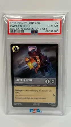 2022 Disney Lorcana D23 Expo #7 Captain Hook PSA 10 GEM MINT - Image 2