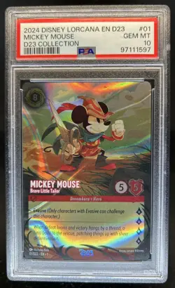 2023 Disney Lorcana Mickey Mouse - Brave Little Tailor Promos #01/D23 PSA 10 - Image 1