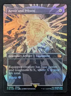 MTG FOIL Aettir and Priwen- DAMAGED -Final Fantasy Magic # 350 - Image 1