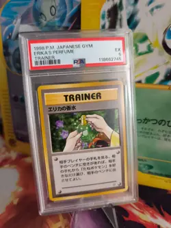 Pokemon Card Erika's Parfum Vintage Japanese Gym heroes 1998 PSA 5 - Image 1