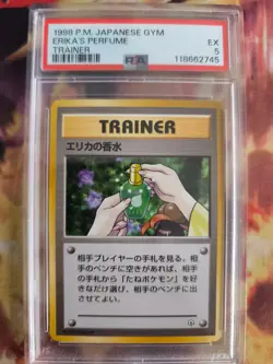 Pokemon Card Erika's Parfum Vintage Japanese Gym heroes 1998 PSA 5 - Image 2