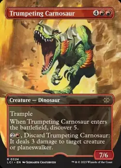 Trumpeting Carnosaur ~~ Borderless - Foil NM-Mint, English The Lost Cavern - Image 1