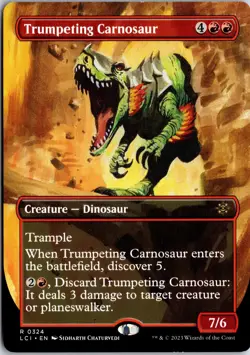 Trumpeting Carnosaur (Borderless) 324 The Lost Caverns of Ixalan MTG NM/M - Image 1