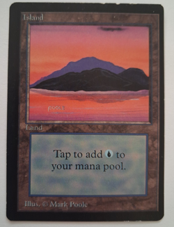 Island MP / HP MTG Magic the Gathering Beta Basic Land (C) - Image 1