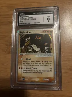 Regirock ex 99/106 Emerald Holo CGC 9 Mint 2005 Mid Era Pokemon Heater Low Pop - Image 1