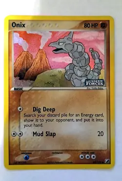 Onix 65/115 Pokemon EX Unseen Forces Reverse Pokeball Holo Stamped 2005 - LP - Image 1