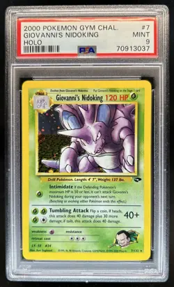 2000 Pokemon Gym Challenge Giovanni's Nidoking #7/132 PSA 9 - Image 1