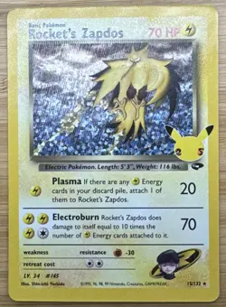 Pokemon Rocker’s Zapdos 15/132 25th Anniversary Celebrations NM - Image 1