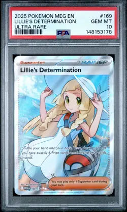 2025 POKEMON MEG EN-MEGA EVOLUTION ULTRA RARE #169 LILLIE'S DETERMINATION PSA 10 - Image 1