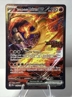 Pokemon TCG Team Rocket's Moltres ex 229/182 (Destined Rivals Stamp) SIR NM - Image 1