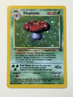 Pokemon Vileplume Jungle 15/64 Unlimited Holo Rare 80 HP 1999 English - Image 1