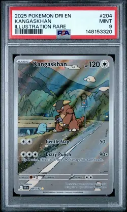 2025 POKEMON DRI EN-DESTINED RIVALS ILLUSTRATION RARE #204 KANGASKHAN PSA 9 - Image 1