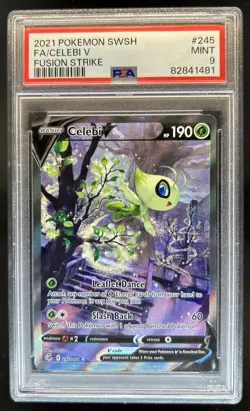2021 Pokemon SWSH Fusion Strike Celebi V #245/264 PSA 9 - Image 1