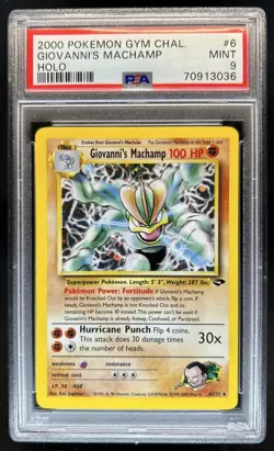 2000 Pokemon Gym Challenge Giovanni's Machamp Holo #6/132 PSA 9 - Image 1