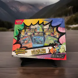 Pokemon Ascended Heroes Deluxe Pin Collection Box - Tepig, Totodile, Chikorita - Image 1