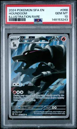 2024 POKEMON SFA EN-SHROUDED FABLE ILLUSTRATION RARE #066 HOUNDOOM PSA 10 - Image 1