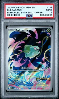 2025 POKEMON MEG EN-MEGA EVOLUTION ENHANCED BOOSTER BOX TOPPER BULBASAUR PSA 9 - Image 1