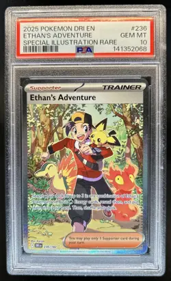 2025 Pokemon Destined Rivals Ethan's Adventure #236/182 PSA 10 GEM MINT - Image 1