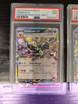 Pokemon Prize Pack Series 7 2025 Umbreon ex 060 & Vaporeon ex 023 PSA Mint - Image 5