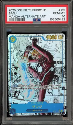 One Piece CCG Sanji Manga Japanese PRB02 Manga Alternate Art OP06-119 PSA 10 - Image 1