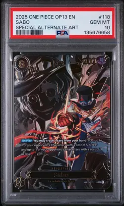 Sabo Special Alternate Art One Piece Op13-Carrying On His Will 118 NM PSA 10 - Image 1