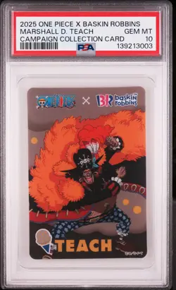 2025 ONE PIECE X BASKIN ROBBINS MARSHALL D. TEACH PSA 10 - Image 1