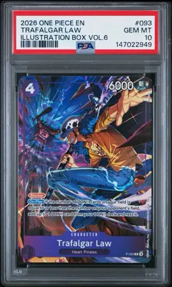 One Piece Illustration Box Vol. 6 Promo Trafalgar Law P-093 PSA 10 - Image 1