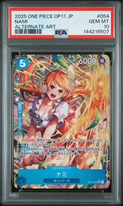 2025 One Piece OP11 Japanese Nami Alternate Art #054 PSA 10 GEM MINT - Image 1