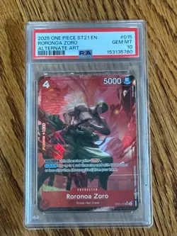 Bandai Roronoa Zoro ST21-015 Alternate Art Foil Super Rare PSA 10 One Piece 2025 - Image 1